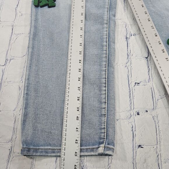 Choize MENS SIZE 38 Baggy Wide Leg Jeans Blue Wash Y2K Skater Street EMBROIDERED - Picture 5 of 11